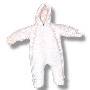 Jacari Paris Baby Girl Nylon Snowsuit - Light Powder Pink Bow Details Size 6Mths